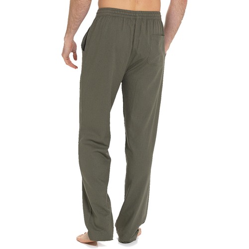 New Mens Linen Shirt Short Sleeve Top Trousers Pants Loose Casual Beach Summer - Picture 29 of 31