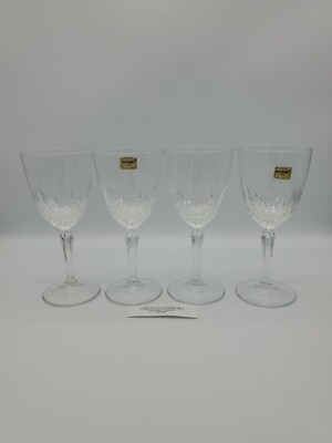 4 Vintage Luminarc U.S.A. Crystal Wine Glasses Stunning Tableware Fine Dining
