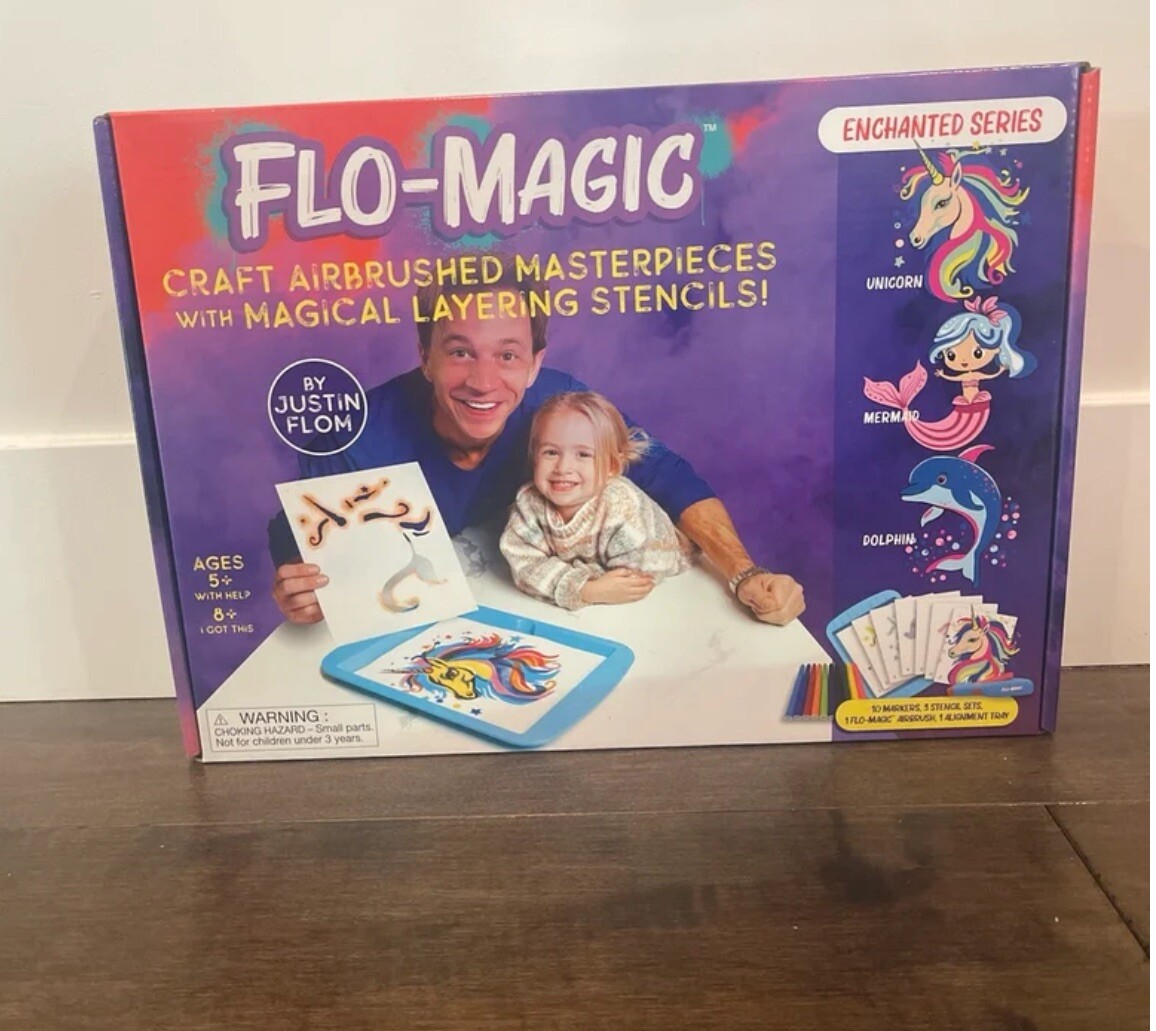 Flo-Magic Kids Enchanted Series Airbrush Marker Kit- 25-Piece Kit
