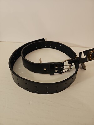   Firenze MB5000 Black Size 38 Belt - Double Hole 8702 Genuine Leather 