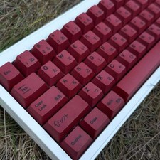 140 Keys Red Color PBT Dye Subs Keycap Set for Cherry MX Meck Keeb