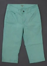 UA14429 **LEE** RIDERS CAPRI, CROPPED WOMENS JEAN SHORTS sz14 M GREEN