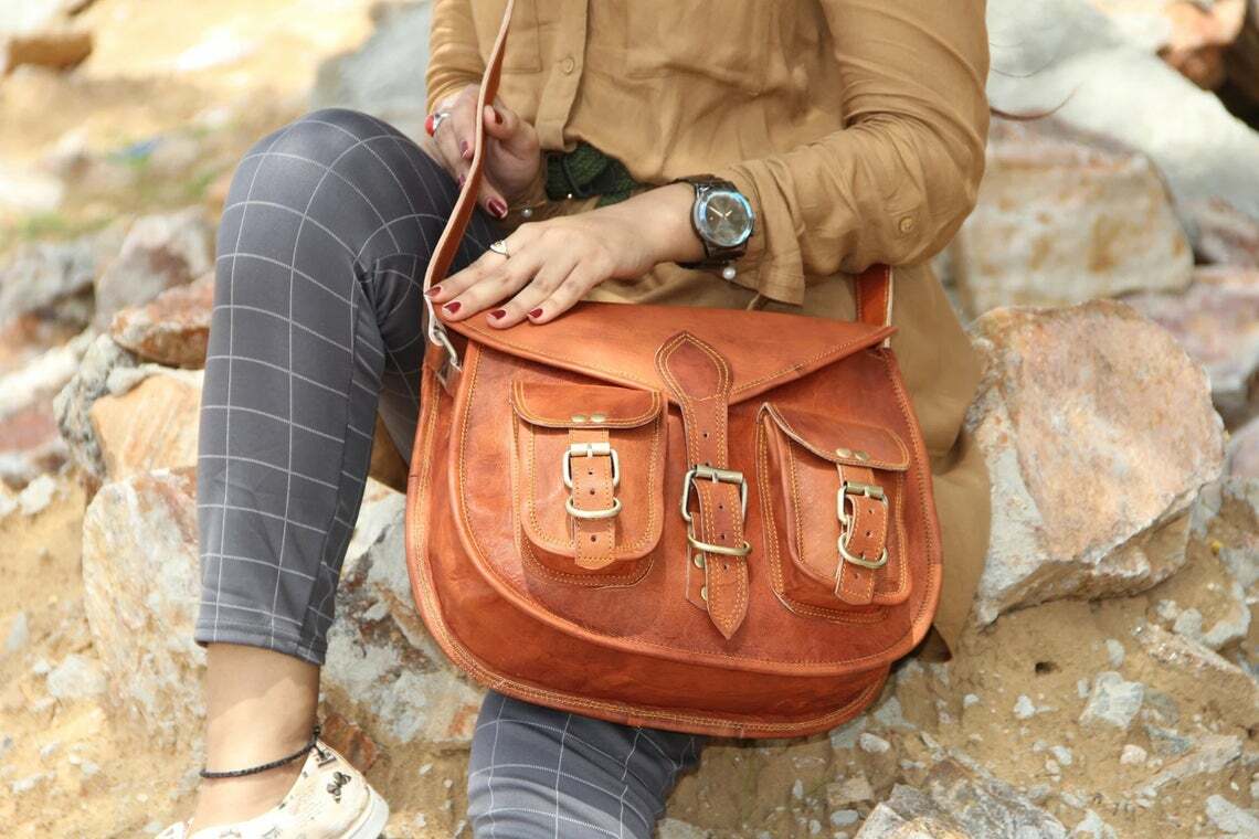 New Women Real Vintage Leather Satchel Tote Crossbody Messenger