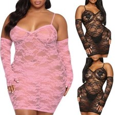 Women's Sexy Lingerie Lace Night Dress Babydoll See Through Underwear Plus Size