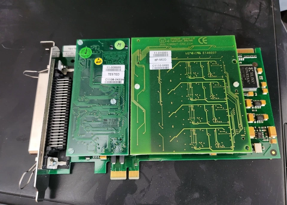 Cybertech Parrot DSC-MOD-SPCI-E VoIP PCI-E w/ MPBPROC13 & MP88p10 Daughter Cards - Image 3 of 3