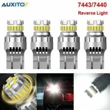 4X AUXITO 7443 7440 23 SMD LED Backup Reverse Light Bulbs 6500K White ERROR FREE