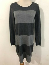 Banana Republic Crewneck Sheath Sweater Dress Gray & Light Gray Metallic Size S
