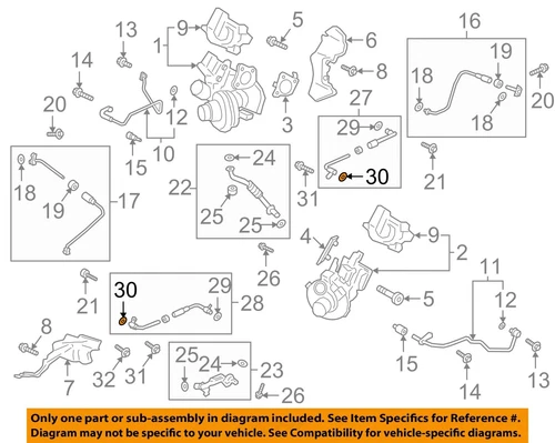 FORD OEM Turbocharger Turbo-Water Inlet Gasket FT4Z6N652D (For: More than one vehicle)