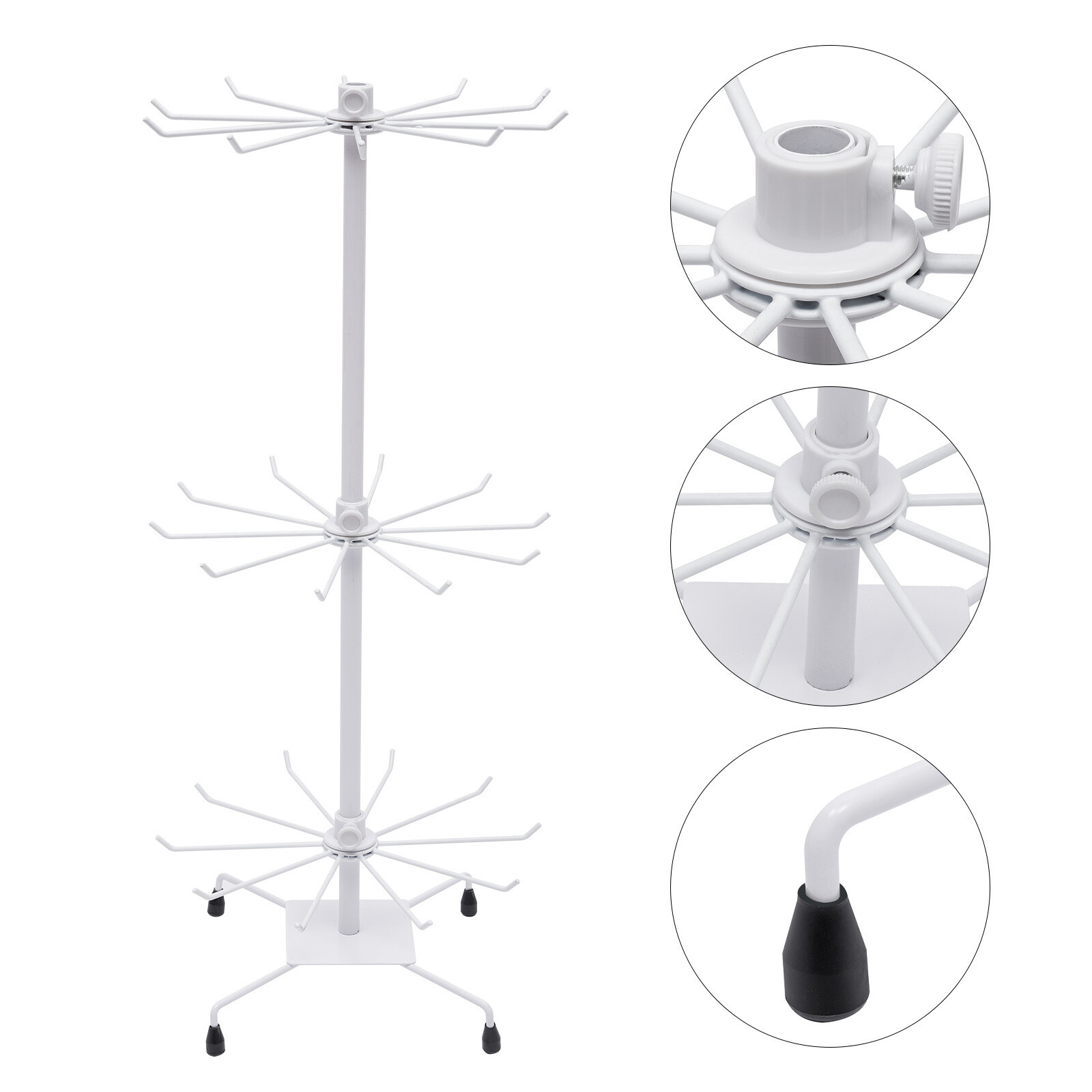 3 Tiers Table Top Jewelry Spinner Display Rack Revolving Countertop