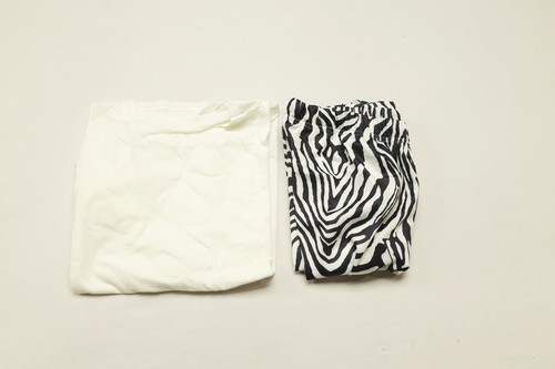 Shein Women's DAZY Drop Shoulder Tee Zebra Pants Set RP9 White Large