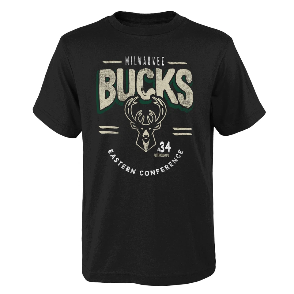 NBA T-Shirt Milwaukee Bucks Giannis Antetokounmpo First String II schwarz Shirt - Bild 1 von 1