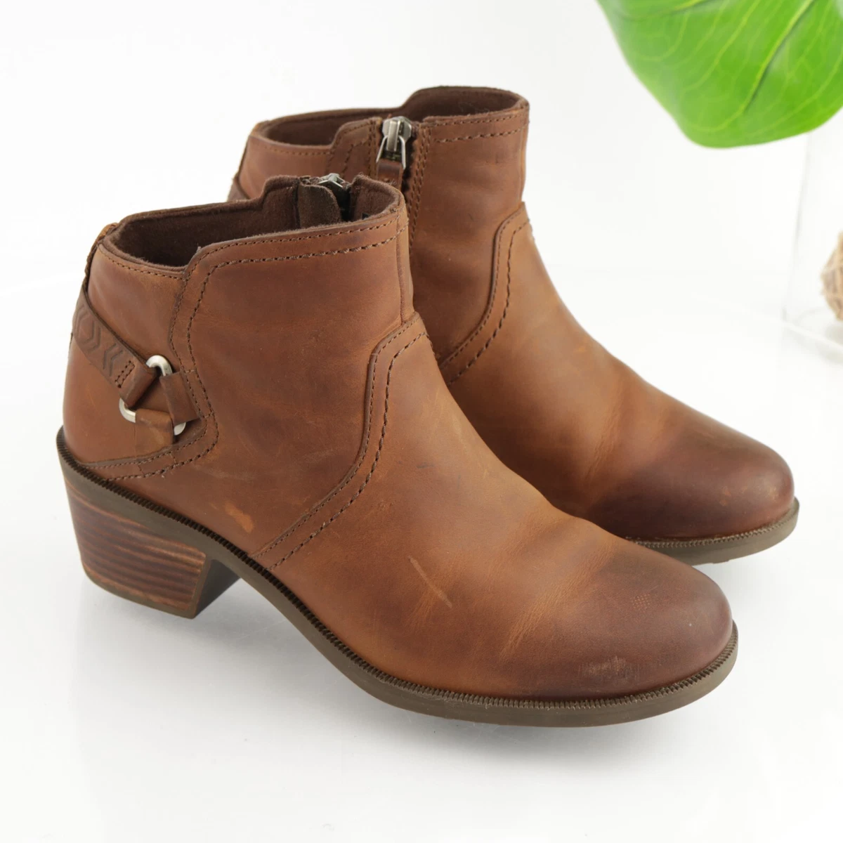 Teva Women s Foxy Boot Waterproof Size 7.5 Block Heel Tan Brown