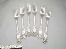 RARE SCOTTISH SET of 6 WILLIAM IV HM STERLING SILVER TABLE FORKS 1836