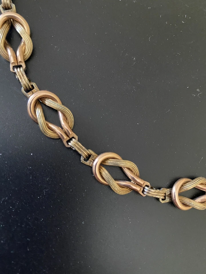 1930’S GW PRODUCTS 1/20 12K ROSE GOLD FILLED ON STERLING ART DECO NECKLACE KNOT - image 3 of 4