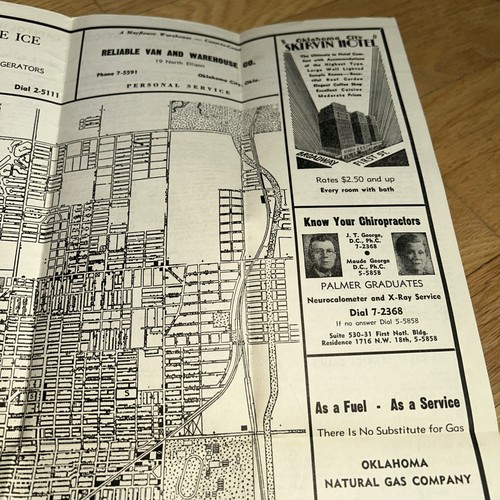 1930s OKLAHOMA CITY MAP, Oklahoma Motor Club - Biltmore Hotel - Picture 5 of 14