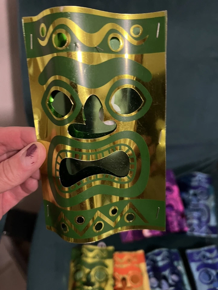 Set Of 8 Foil Tiki Lantern Decorations 6” - Image 2 of 4