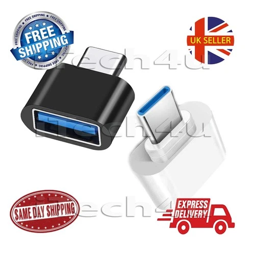 Type C to USB Adapter 3.0 USB-C 3.1 Male OTG, Female Data Connector Converter