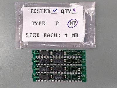 (4) PNY 1MB Non-Parity SIMMs, 30-pin RAM Memory Sticks (4MB Total)