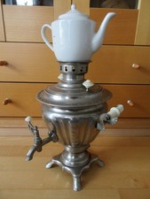 Samowar aus UdSSR Rußland, Sowjetunion, ohne Stecker, inkl. Porzellanaufsatz