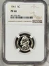 1961-P 5c Jefferson Nickel NGC Philadelphia PF68 PR68 Five Cents PROOF!