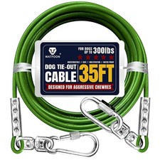 Tie Out Cable for Dogs Up to 300lbs,35ft Extra Strong 1000lbs Break Strength ...