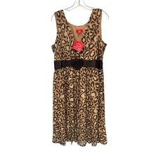New With Tag Oscar De La Renta Dress Silk Leopard Print Size 16