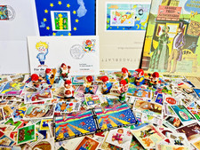 Briefmarken Extra für Kinder 500 Stück + Blöcke +Pinzette +Lupe +Tachenalbum(BMk