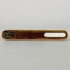 CHRISTIAN DIOR Vintage Gold Silver Logo Metal Cuff Link Tie Clip Set