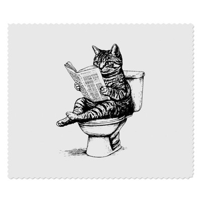2 Linsenputztücher ''Katze sitzt auf Toilette'' (LC00029304)