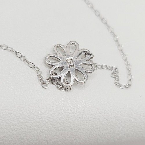 Cavigliera Aleure Precioso in argento sterling creata in laboratorio con fiori di zaffiro - Foto 7 di 7