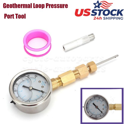 #ad Geothermal Loop Pressure Port Tool 100 Psi Gauge W Protector PT Pete Needle $28.99