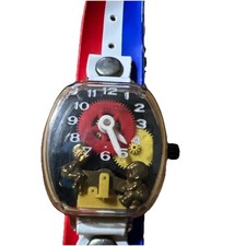 Leisure Dynamics Child Teeter Totter Animated Motion Watch Star Wristwatch Vtg 