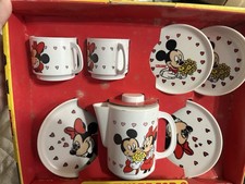 Vintage Walt Disney Tableware For 2 Mickey  Minnie Love Plastic Dishes for Kids