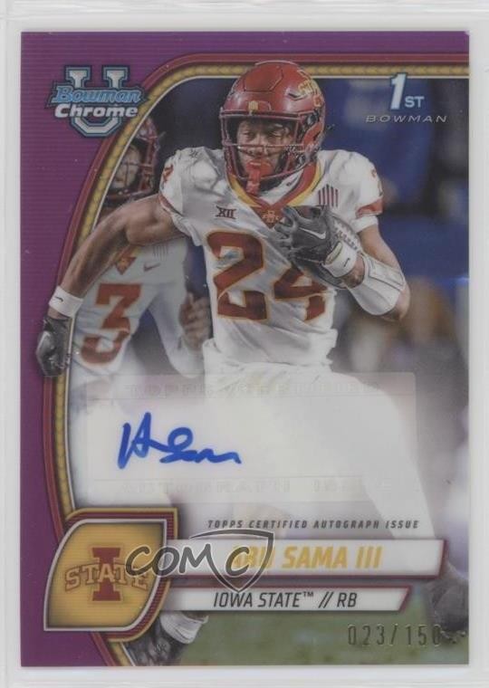 2024 Bowman U Chrome Prospect Fuchsia Refractor 23/150 Abu Sama III Auto yl0