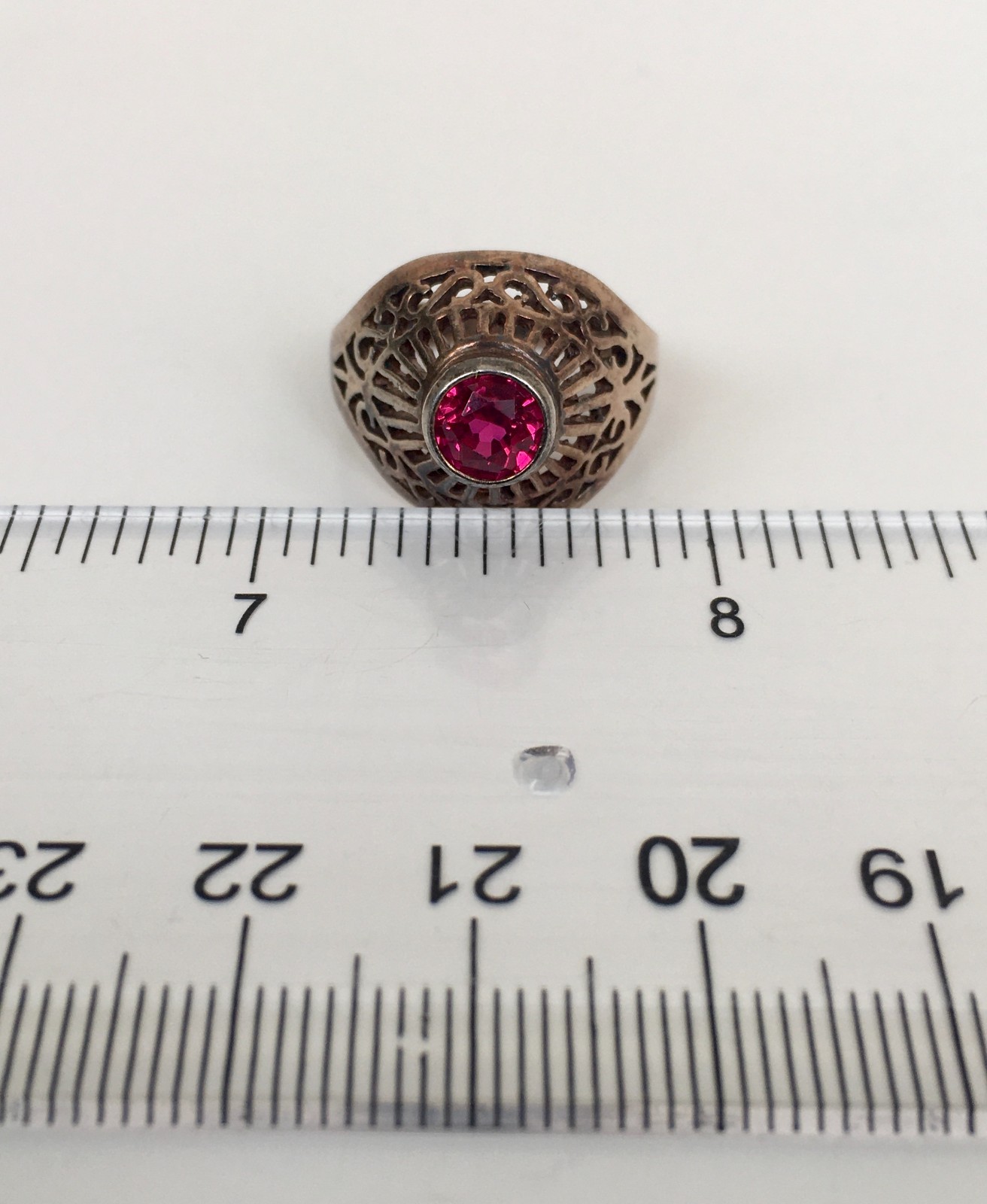 Ring № 66 Vintage Soviet Red Ruby Ring Silver Rin… - image 21