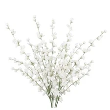 IPOPU Flores artificiales de Delphinium blancas, 5 flores sintéticas de Blanco