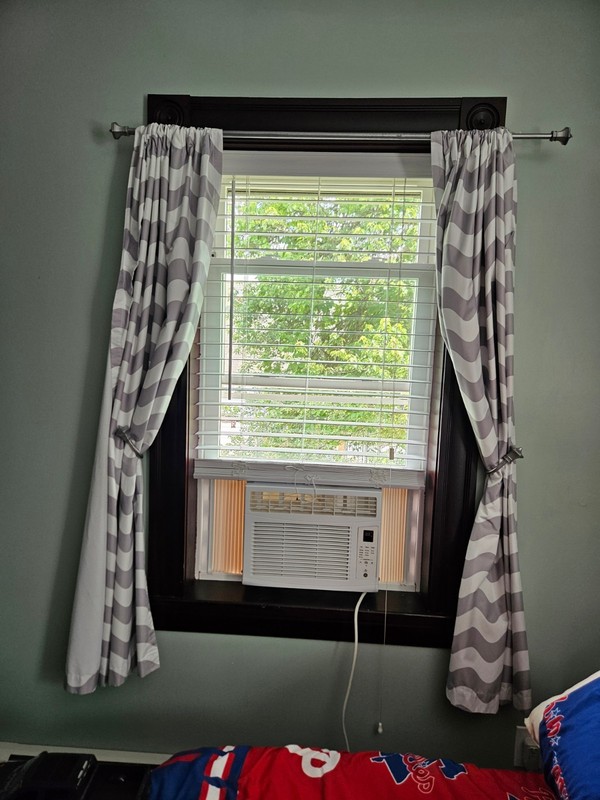 Pair of Chevron curtains (gray, white, 63 inch)