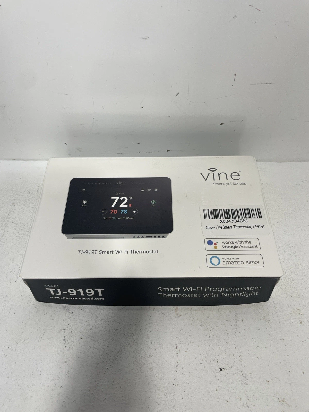 Vine Programmable Smart WiFi Thermostat Model TJ-919T NEW OPEN BOX