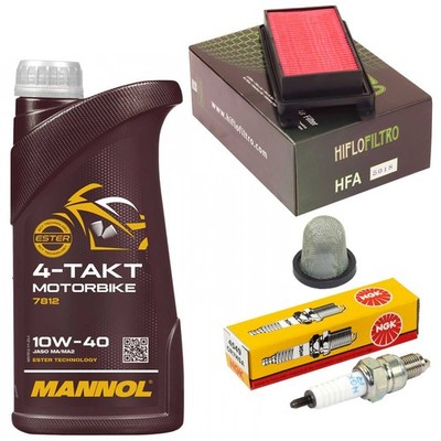 Wartung Öl Set 1L Ölsieb Luftfilter Zündkerze für Kymco Yager 50 GT B5 2007-2018