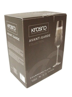 Crystal Transparent Champagne Cava 180ml Krosno Avant Garde (6 Pieces)
