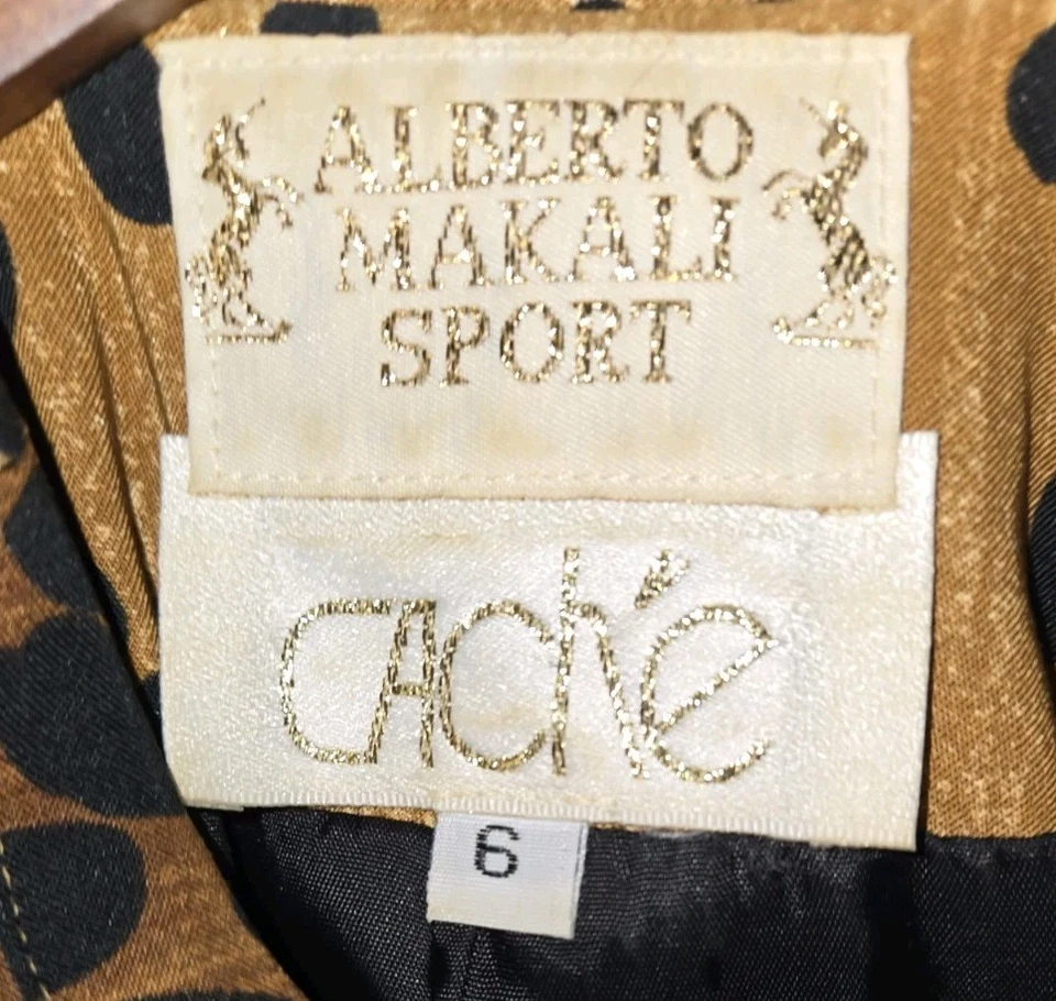 ALBERTO MAKALI FITTED COAT JACKET BLAZER Womens 6 Beaded Art to Wear Vintage? - Image 3 of 4