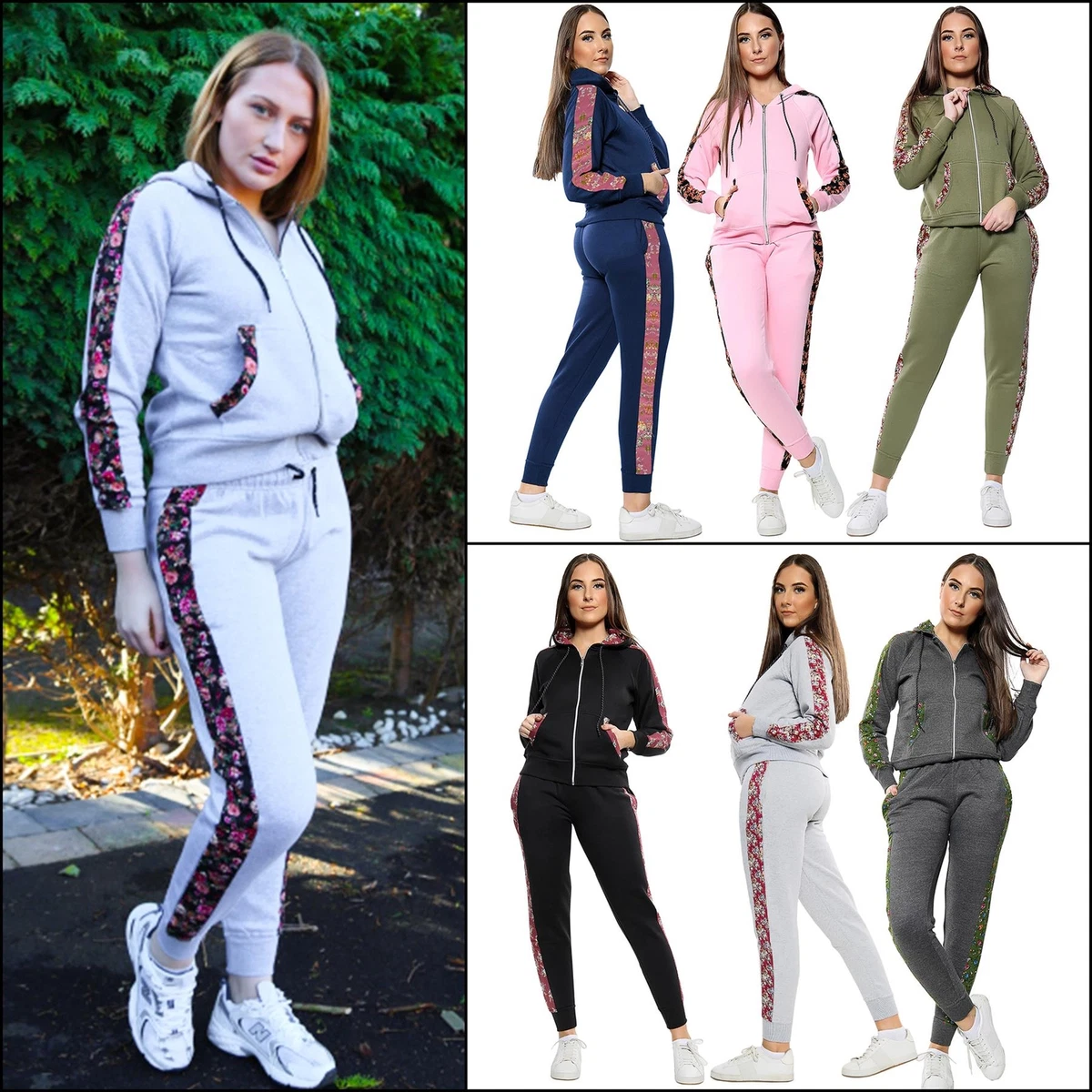 Womens 2PCS Loungewear Set Ladies Top Hoodies Suit Pants Lounge