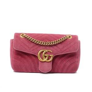 Authentic GUCCI GG Marmont Pink Velvet Shoulder Bag- 443497 / 520981 | eBay