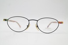 Vintage Glasses Pro Design Denmark P 424 Black Multicolored Oval Glasses Frame