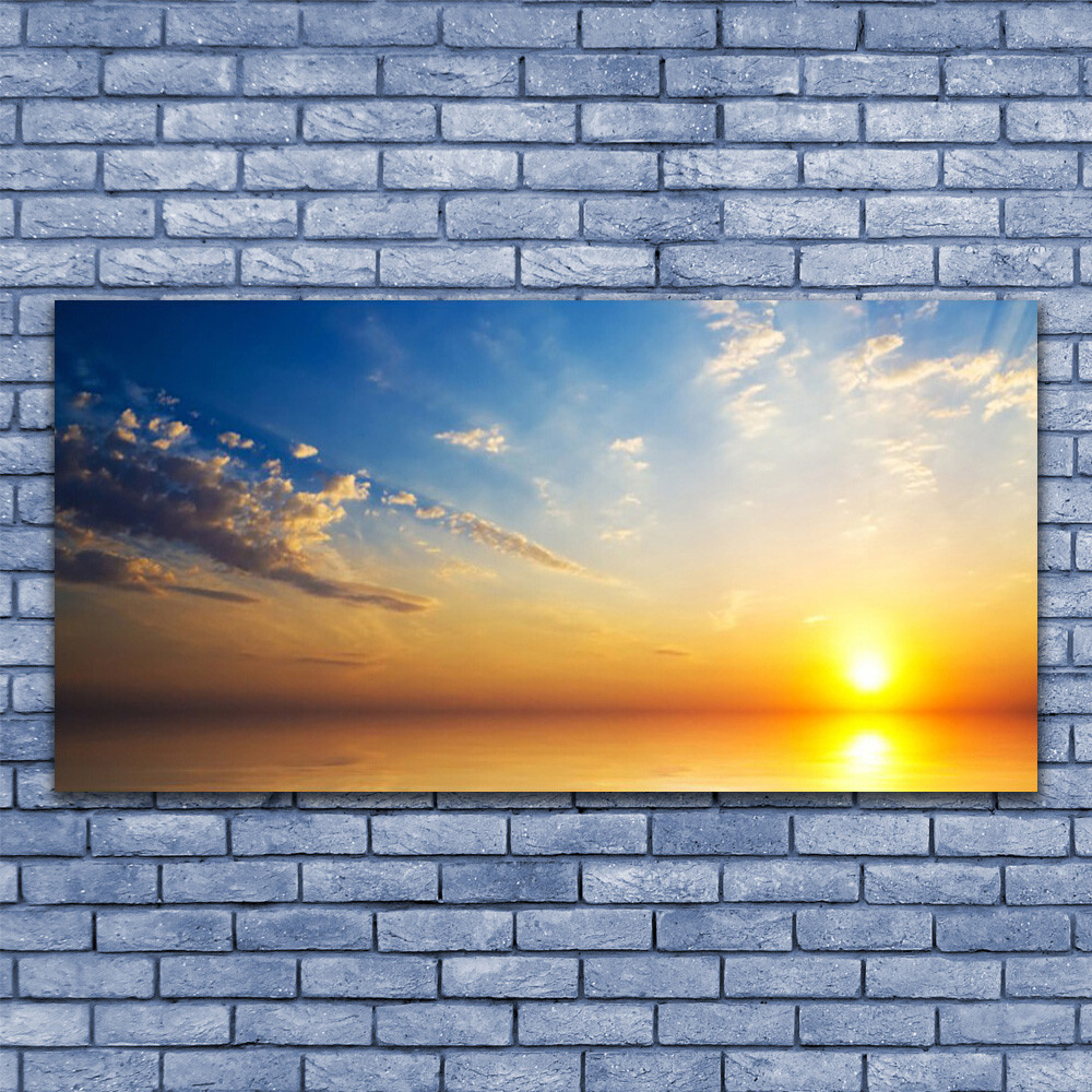 Photo sur toile 140x70 paysage lever du soleil mer - Grand tableau mural moderne