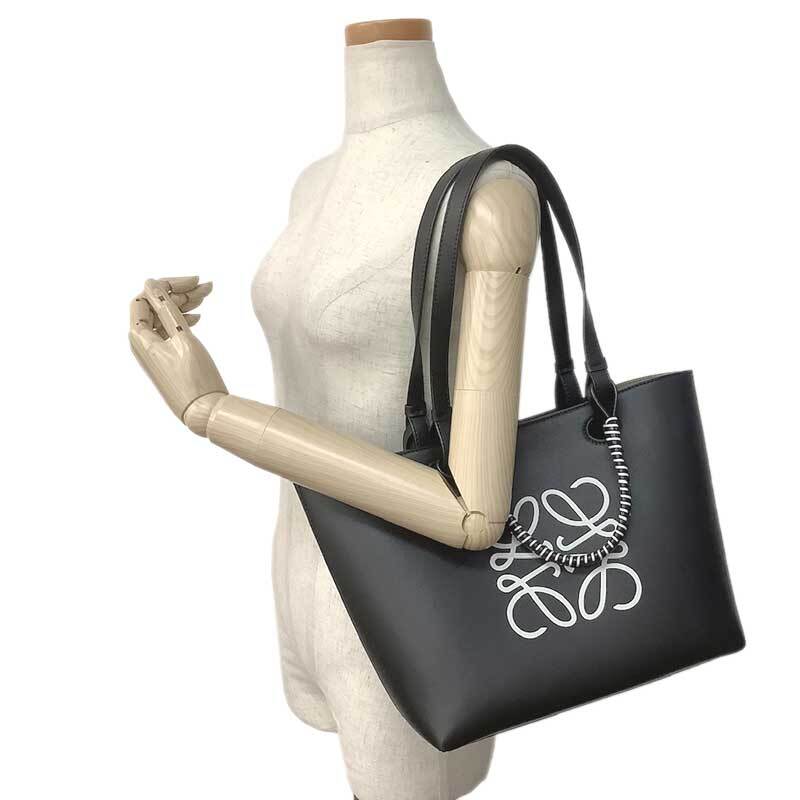 Loewe Anagram Tote Bag Leather Black A717S72X11 Shoulder