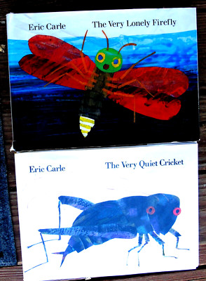 2 HC w/ DJ Eric Carle Children s Books Very Quiet Cricket & Very Lonely Firefly