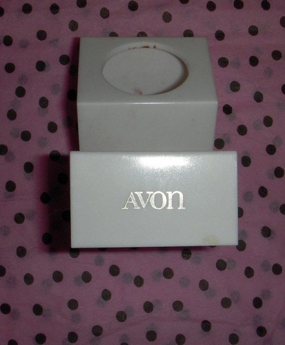 AVON White Plastic Nail Polish Bottle Holder - VINTAGE