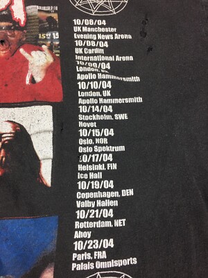 Slipknot European 2004 Tour Vintage T-shirt Slayer Slipknot