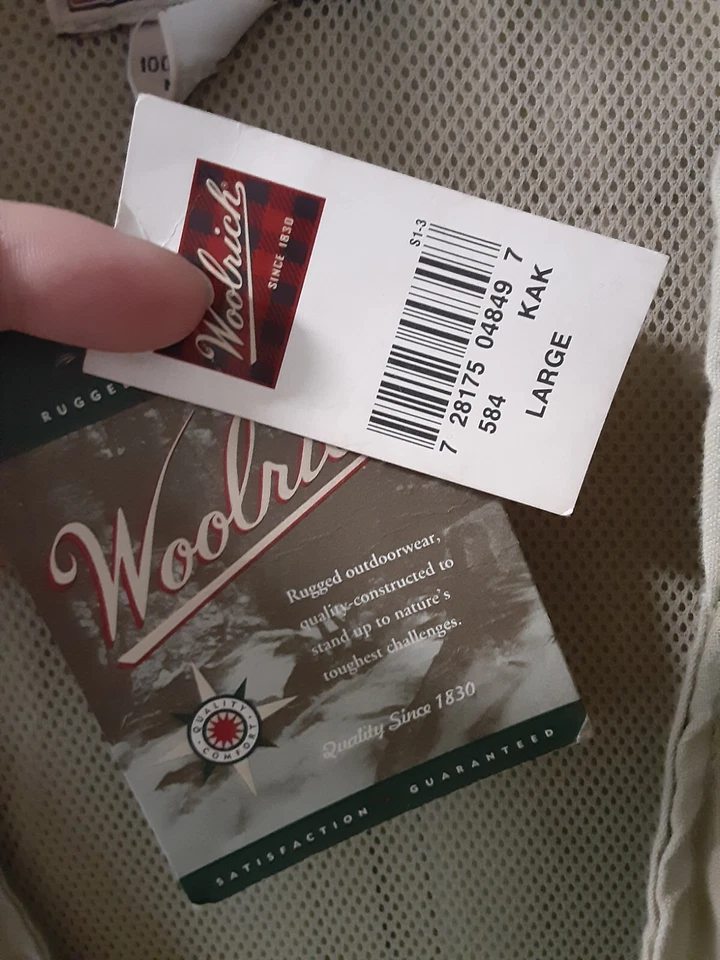 Hunting Fishing Hiking Vest Khaki Men's Sz Large Woolrich Outdoor NEW WITH TAGS! - Image 3 of 4
